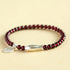 Garnet 925 Sterling Silver Silver Fish(Wrist Circumference: 14-16cm)