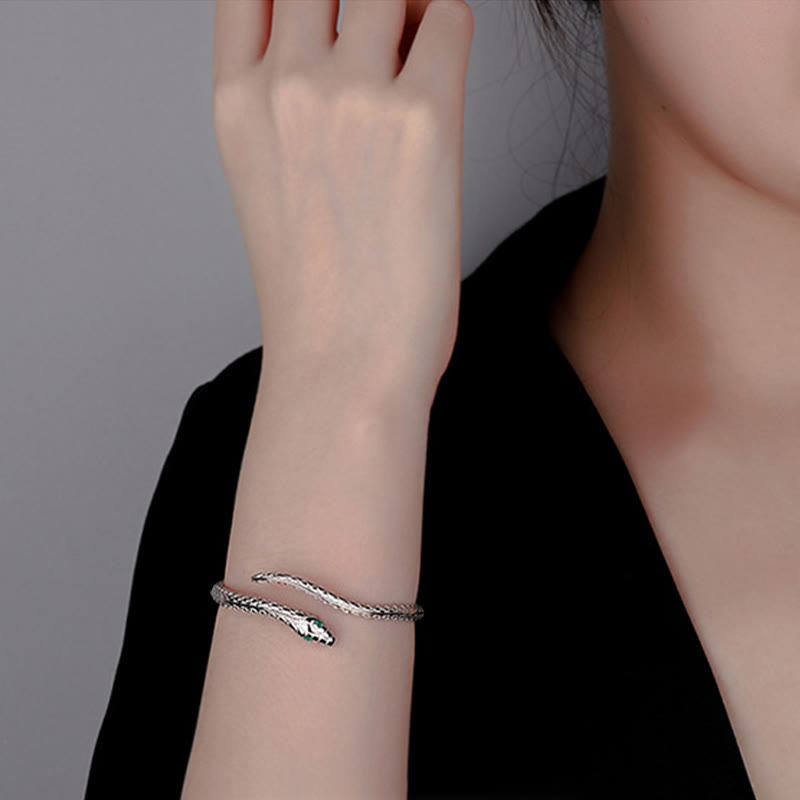 KarmaRipple's 999 Sterling Silver Snake Shape Year Of The Snake Blessing Bracelet p9