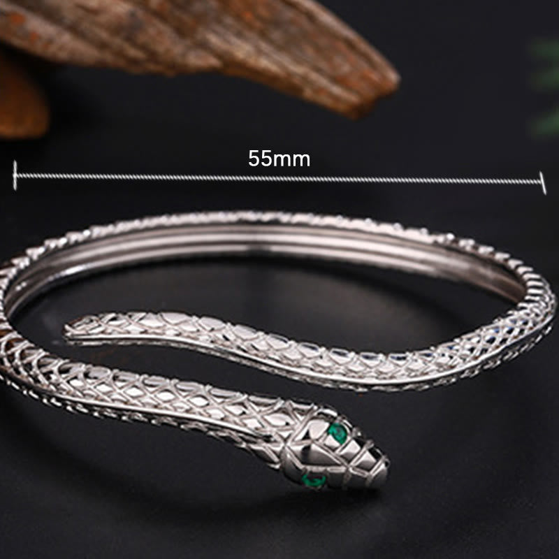 KarmaRipple's 999 Sterling Silver Snake Shape Year Of The Snake Blessing Bracelet p6