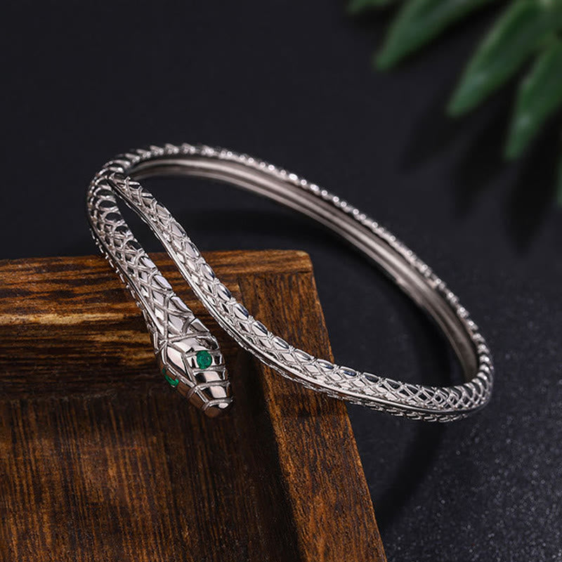 KarmaRipple's 999 Sterling Silver Snake Shape Year Of The Snake Blessing Bracelet p4