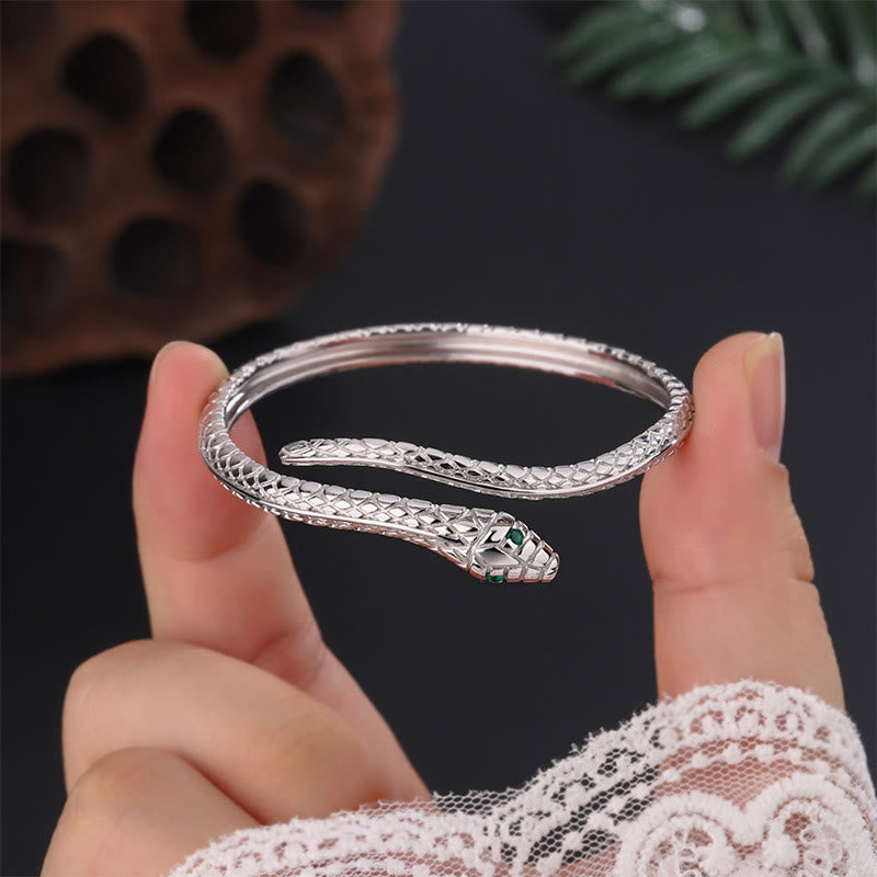 KarmaRipple's 999 Sterling Silver Snake Shape Year Of The Snake Blessing Bracelet p10