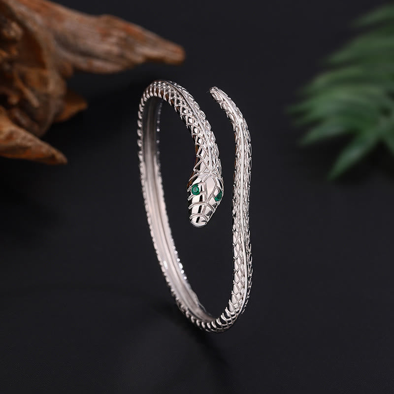 KarmaRipple's 999 Sterling Silver Snake Shape Year Of The Snake Blessing Bracelet p1
