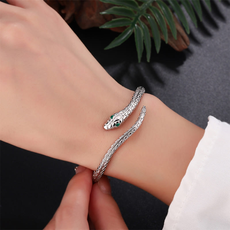 KarmaRipple's 999 Sterling Silver Snake Shape Year Of The Snake Blessing Bracelet p12
