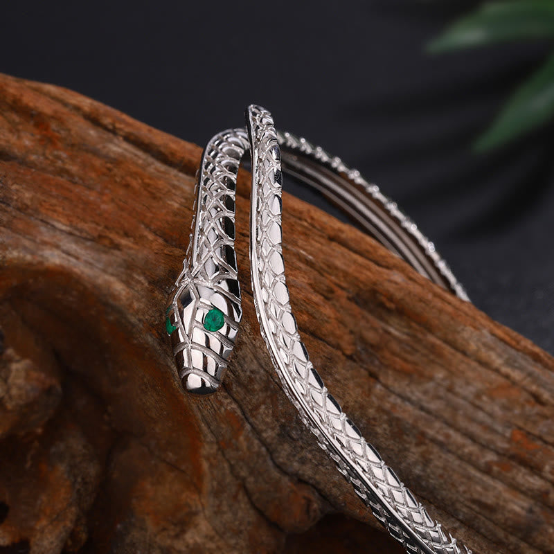KarmaRipple's 999 Sterling Silver Snake Shape Year Of The Snake Blessing Bracelet p3