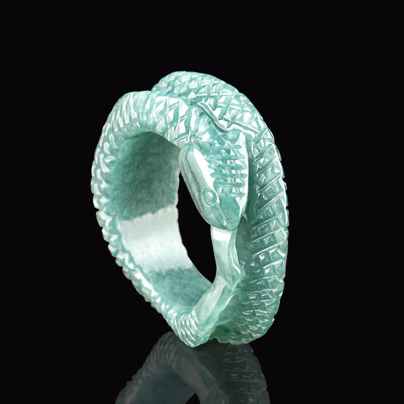 KarmaRipple's Authentic Jade Year Of The Snake Carving Prosperity Protection Ring p9