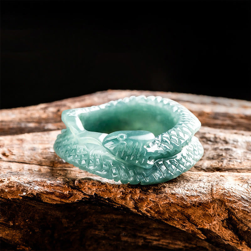 KarmaRipple's Authentic Jade Year Of The Snake Carving Prosperity Protection Ring p2