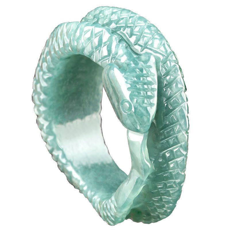 KarmaRipple's Authentic Jade Year Of The Snake Carving Prosperity Protection Ring p5