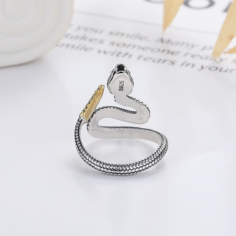 KarmaRipple's 925 Sterling Silver Year Of The Snake Calm Balance Adjustable Ring p4