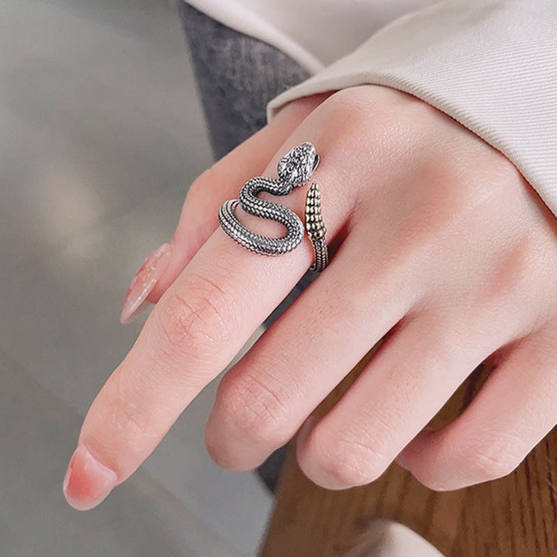 KarmaRipple's 925 Sterling Silver Year Of The Snake Calm Balance Adjustable Ring p11