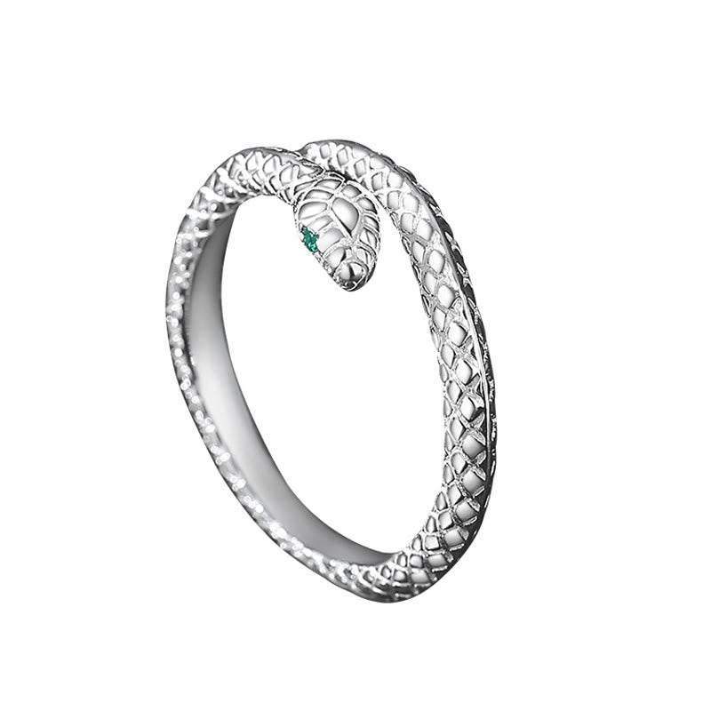 KarmaRipple's 999 Sterling Silver Adjustable Snake-shaped Wrap Open Year Of The Snake Blessing Calm Ring p5