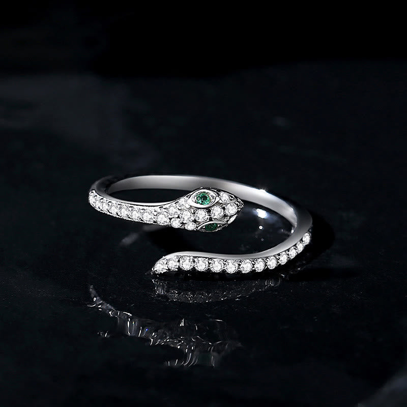 KarmaRipple's 925 Sterling Silver Year Of The Snake Adjustable Open Protection Ring p2
