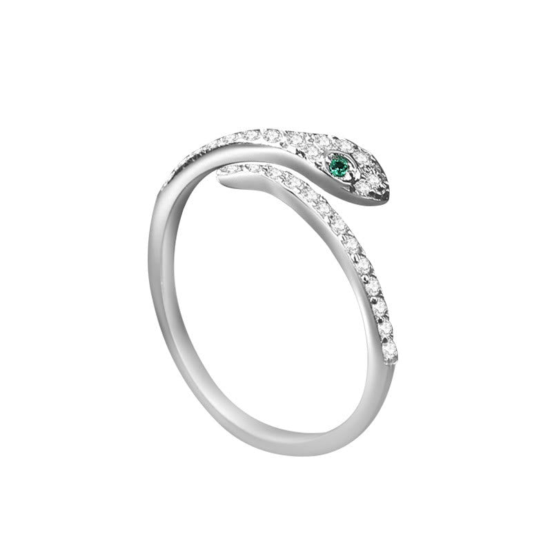 KarmaRipple's 925 Sterling Silver Year Of The Snake Adjustable Open Protection Ring p5