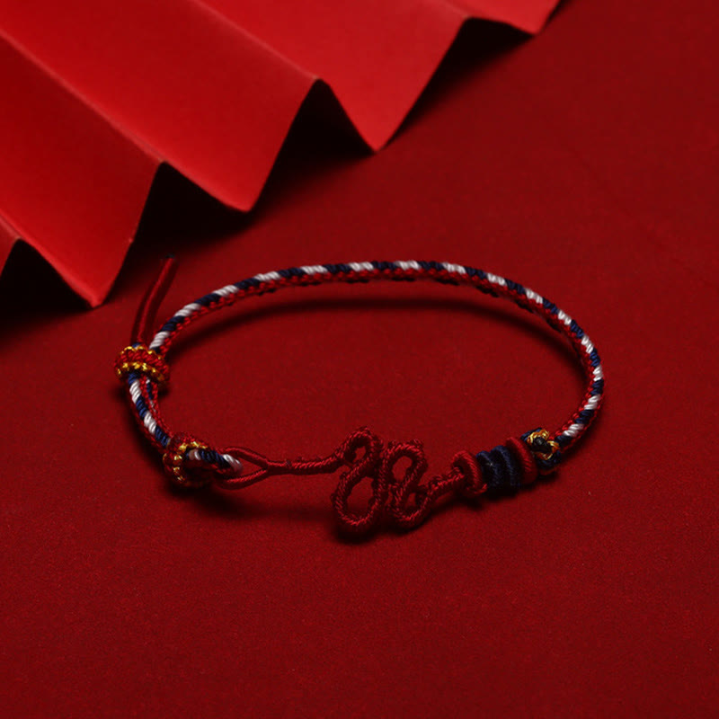 KarmaRipple's Red String Snake Weave Year Of The Snake Protection Woven Bracelet p4