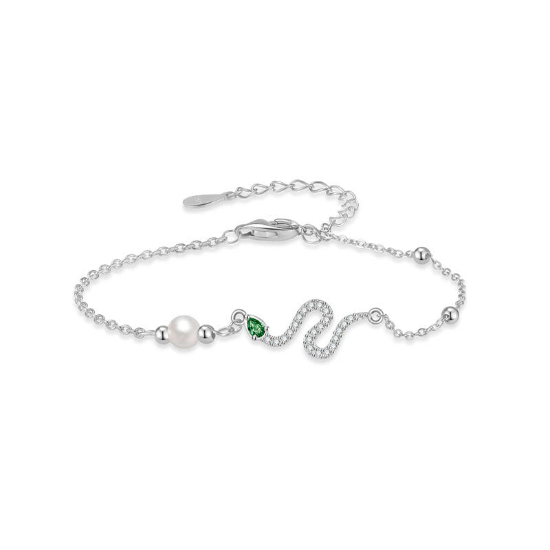 KarmaRipple's 925 Sterling Silver Pearl Year Of The Snake Blessing Bracelet p16