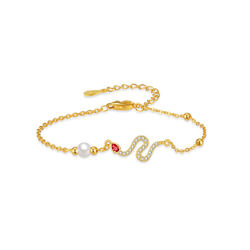 KarmaRipple's 925 Sterling Silver Pearl Year Of The Snake Blessing Bracelet p17