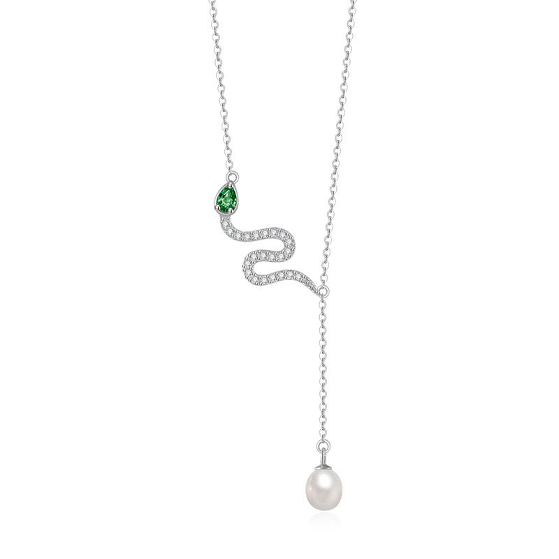 KarmaRipple's 925 Sterling Silver Pearl Year Of The Snake Blessing Pendant Necklace p12