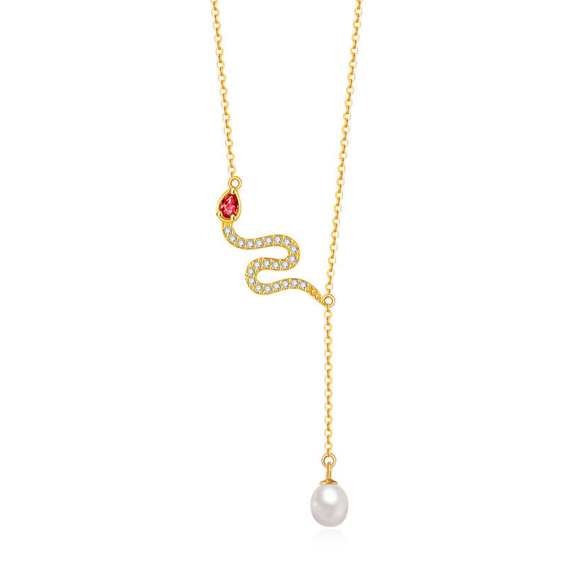 KarmaRipple's 925 Sterling Silver Pearl Year Of The Snake Blessing Pendant Necklace p13