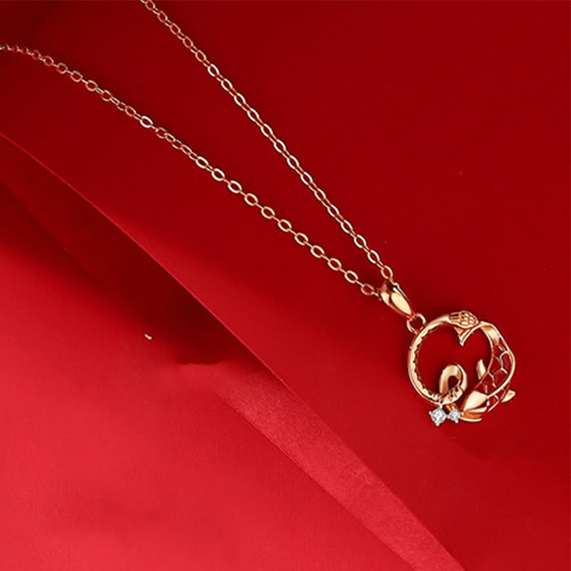 KarmaRipple's 925 Sterling Silver Koi Fish Year Of The Snake Blessing Pendant Necklace p2