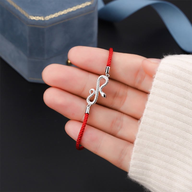 KarmaRipple's 999 Sterling Silver Year Of Snake Red String Protection Woven Bracelet p5