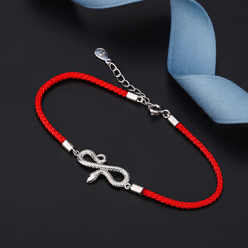 KarmaRipple's 999 Sterling Silver Year Of Snake Red String Protection Woven Bracelet p4