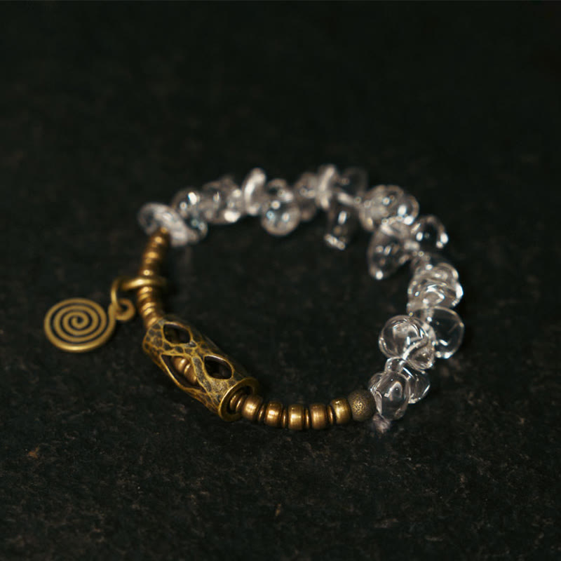 KarmaRipple's Irregular Ivory Gemstone Bronze Clarity Bracelet p2