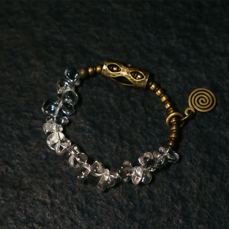 KarmaRipple's Irregular Ivory Gemstone Bronze Clarity Bracelet p3