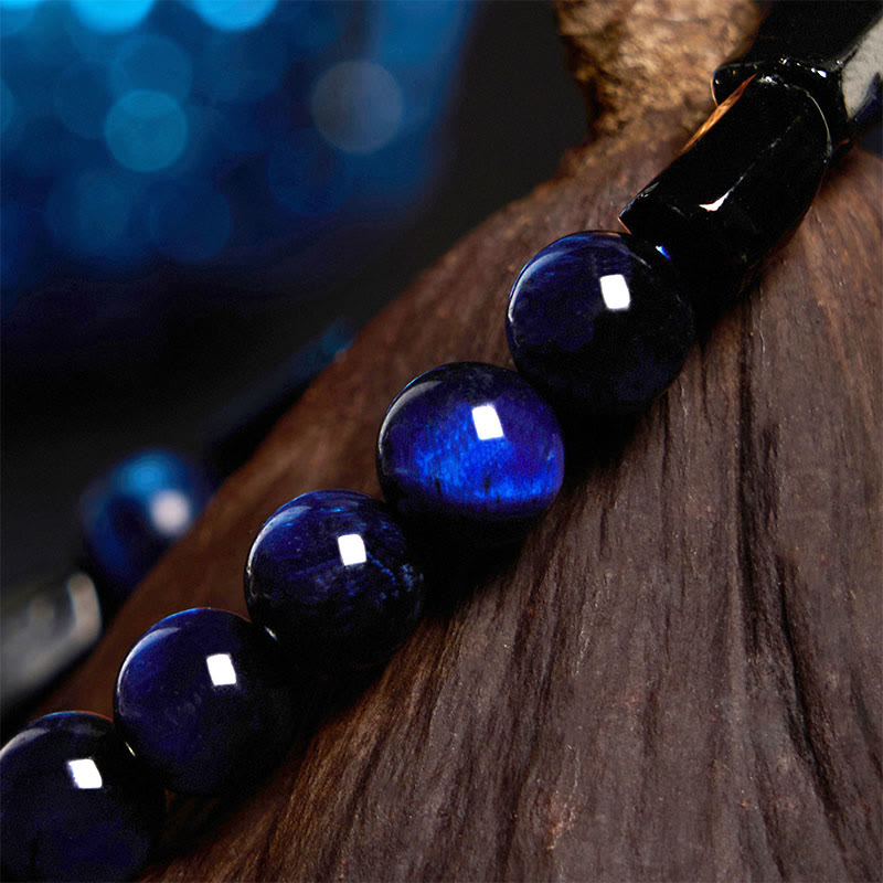 KarmaRipple's Blue Tiger Eye Black Tourmaline Strength Bracelet p3
