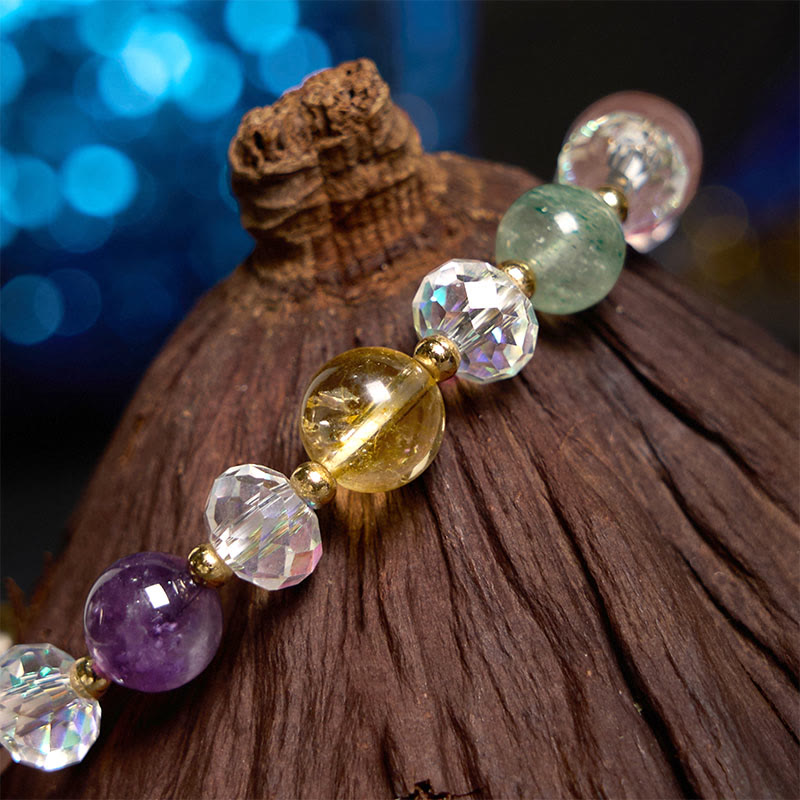 KarmaRipple's PiXiu Ivory Gemstone Citrine Green Strawberry Quartz Amethyst Fortune Bracelet p4