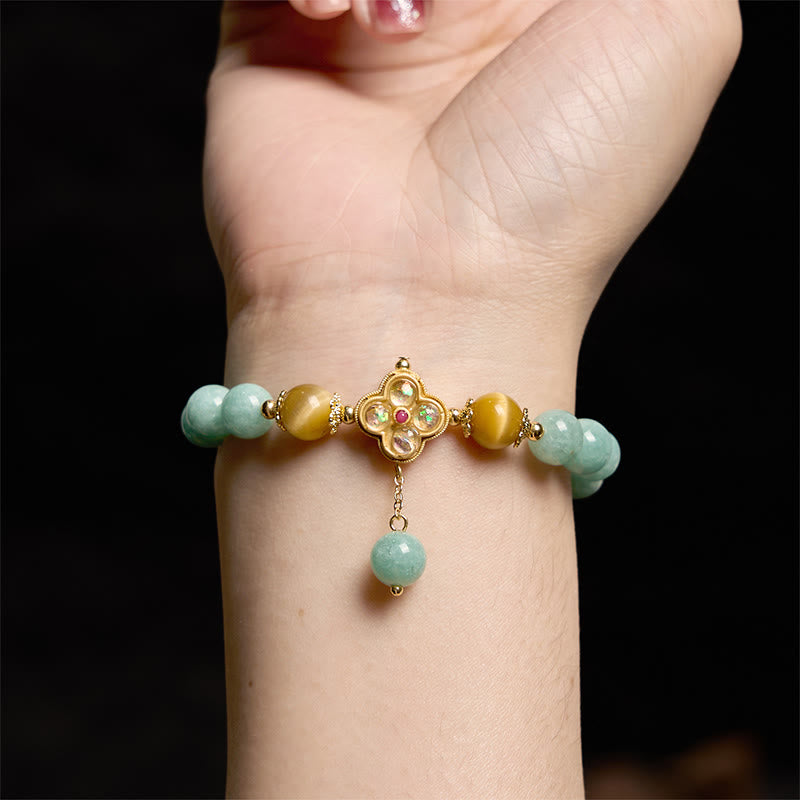 KarmaRipple's Jade Yellow Tiger Eye Prosperity Bracelet p8
