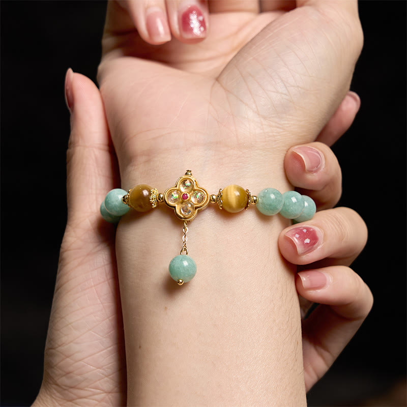 KarmaRipple's Jade Yellow Tiger Eye Prosperity Bracelet p9