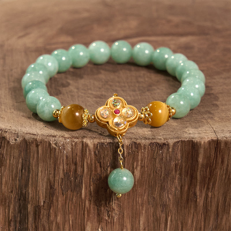 KarmaRipple's Jade Yellow Tiger Eye Prosperity Bracelet p2