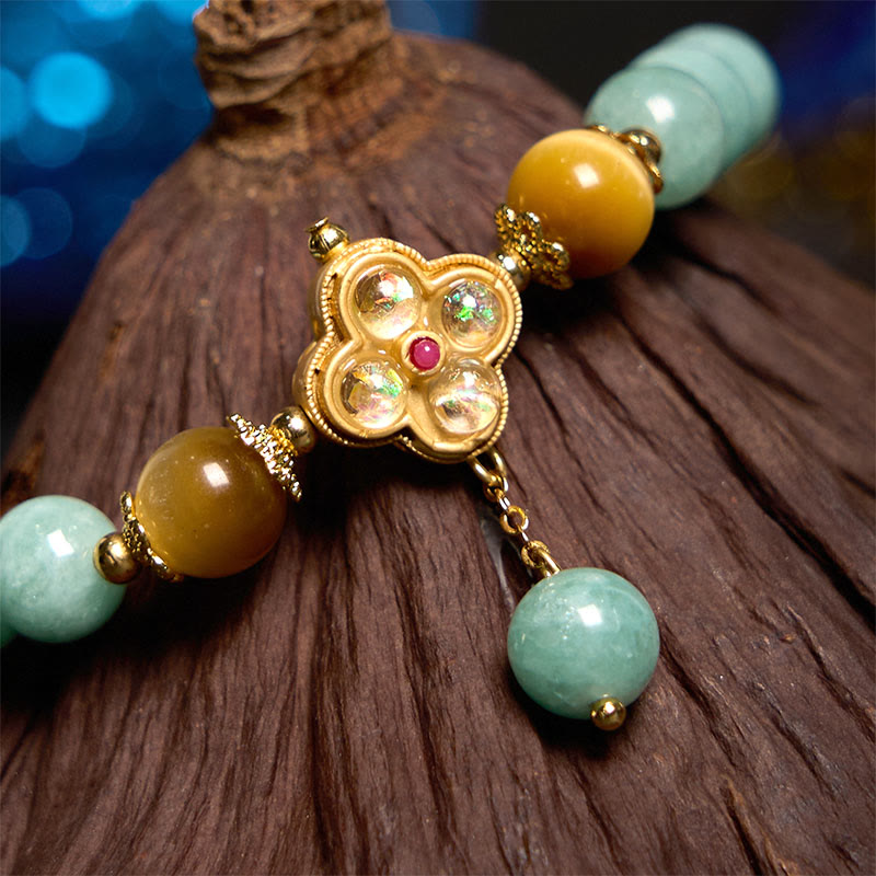 KarmaRipple's Jade Yellow Tiger Eye Prosperity Bracelet p5