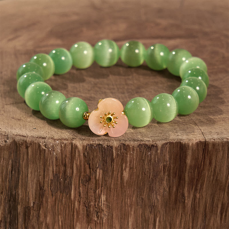 KarmaRipple's Cat's Eye Chrysoberyl Flower Love Bracelet p13
