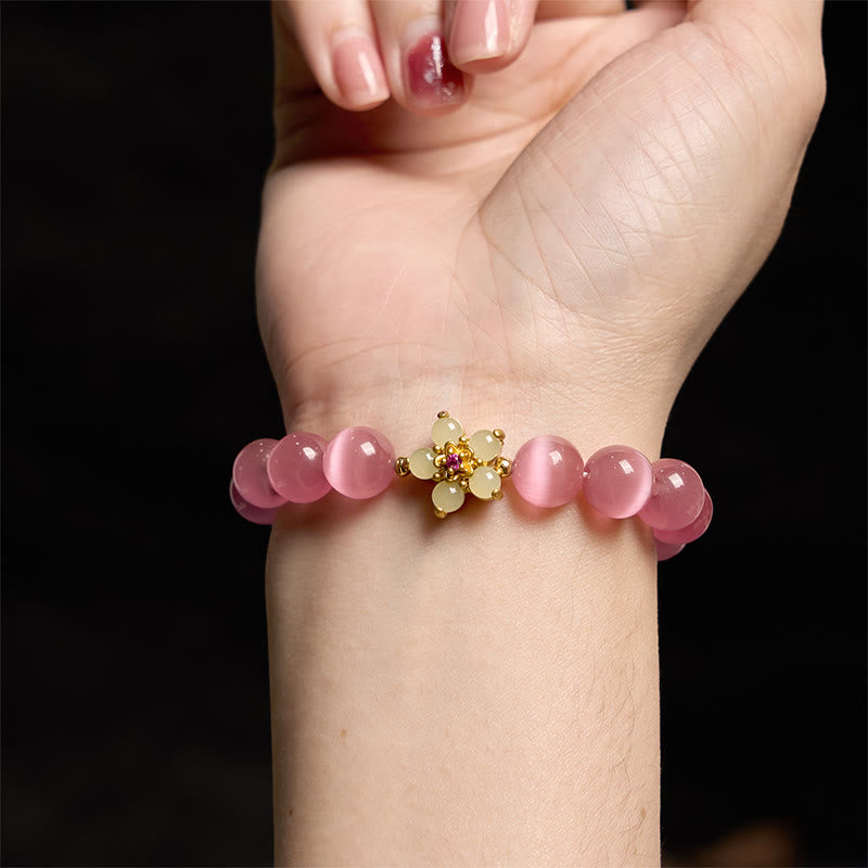 KarmaRipple's Cat's Eye Chrysoberyl Flower Love Bracelet p31