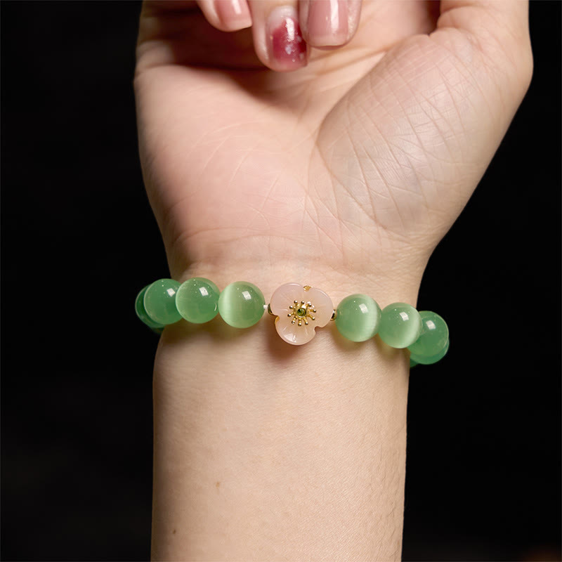 KarmaRipple's Cat's Eye Chrysoberyl Flower Love Bracelet p18