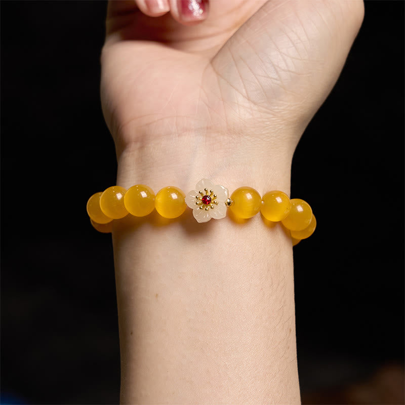 KarmaRipple's Cat's Eye Chrysoberyl Flower Love Bracelet p24