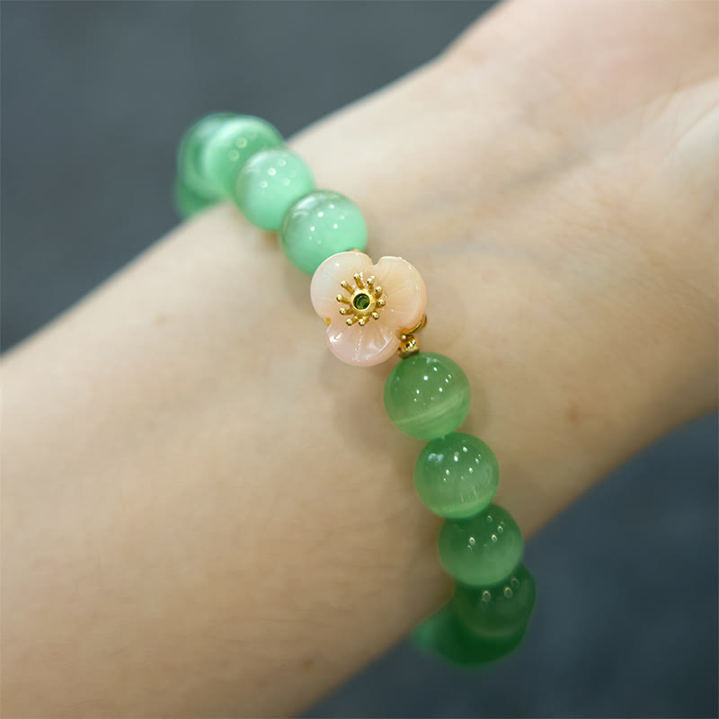 KarmaRipple's Cat's Eye Chrysoberyl Flower Love Bracelet p17