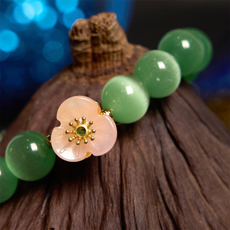 KarmaRipple's Cat's Eye Chrysoberyl Flower Love Bracelet p15