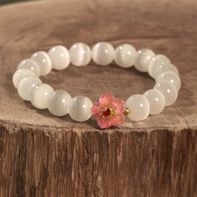 KarmaRipple's Cat's Eye Chrysoberyl Flower Love Bracelet p6