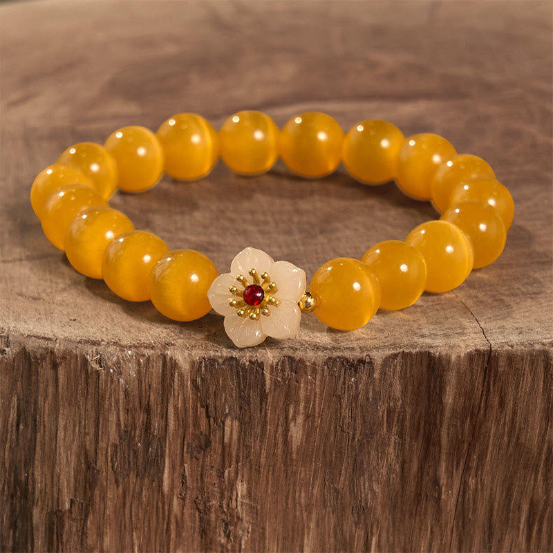 KarmaRipple's Cat's Eye Chrysoberyl Flower Love Bracelet p19