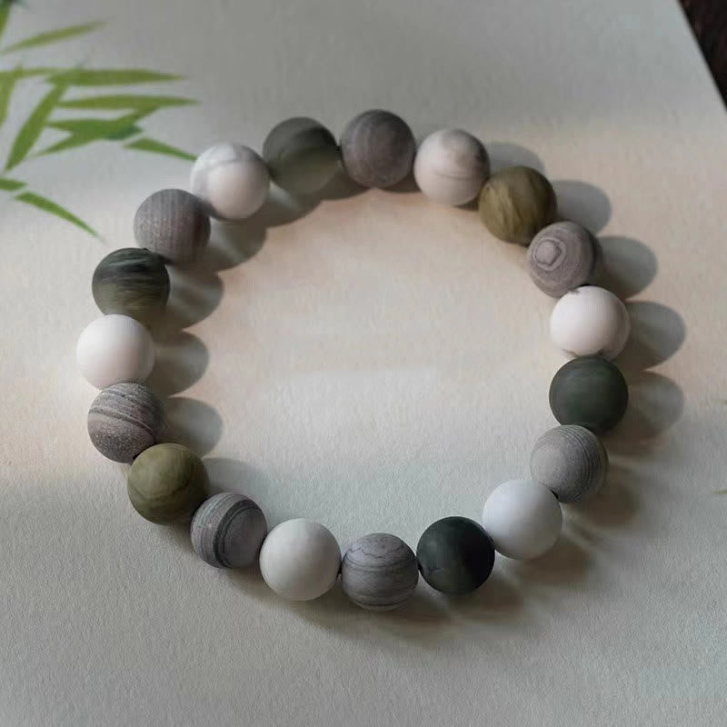 KarmaRipple's Ivory Turquoise Picasso Jasper Green Calcite Blessing Bracelet p4
