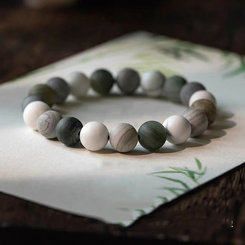 KarmaRipple's Ivory Turquoise Picasso Jasper Green Calcite Blessing Bracelet p6