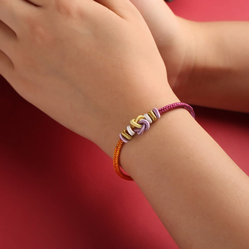 KarmaRipple's Colorful String Heart Weave Protection Woven Bracelet p5