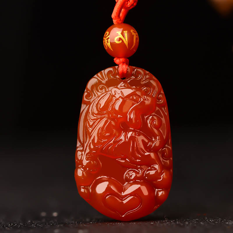 KarmaRipple's Chinese Zodiac Red Agate Fortune Pendant Necklace p4