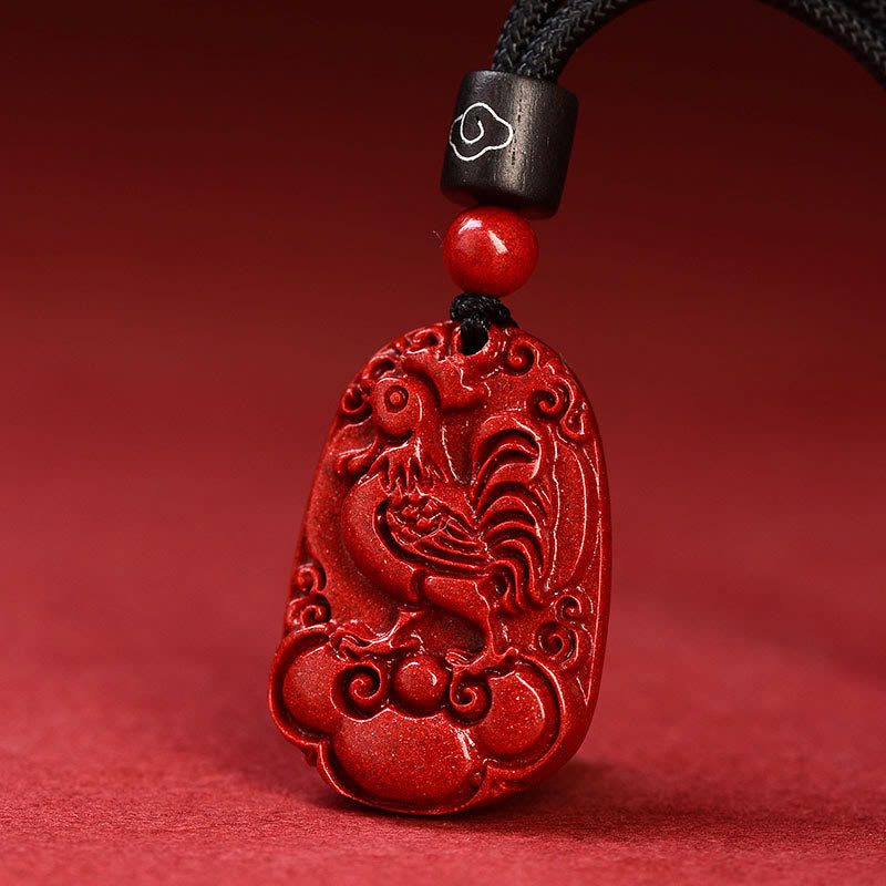 KarmaRipple's Chinese Zodiac Black Rope Cinnabar Calm Pendant Necklace p10
