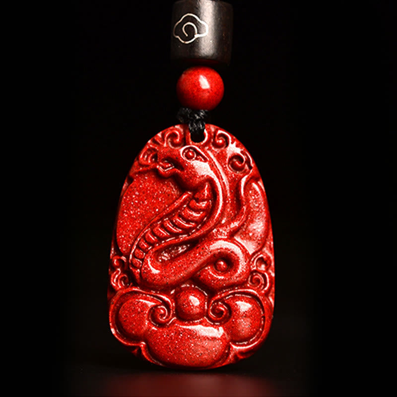 KarmaRipple's Chinese Zodiac Black Rope Cinnabar Calm Pendant Necklace p13