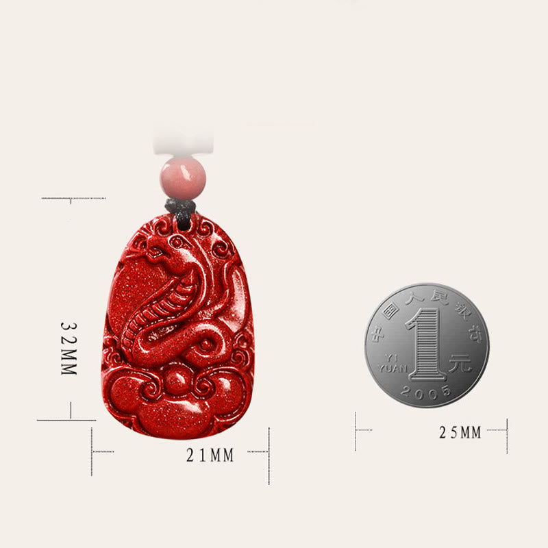 KarmaRipple's Chinese Zodiac Black Rope Cinnabar Calm Pendant Necklace p19