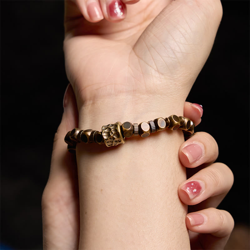 KarmaRipple's Bronze Meteorite Pattern Balance Bracelet p5