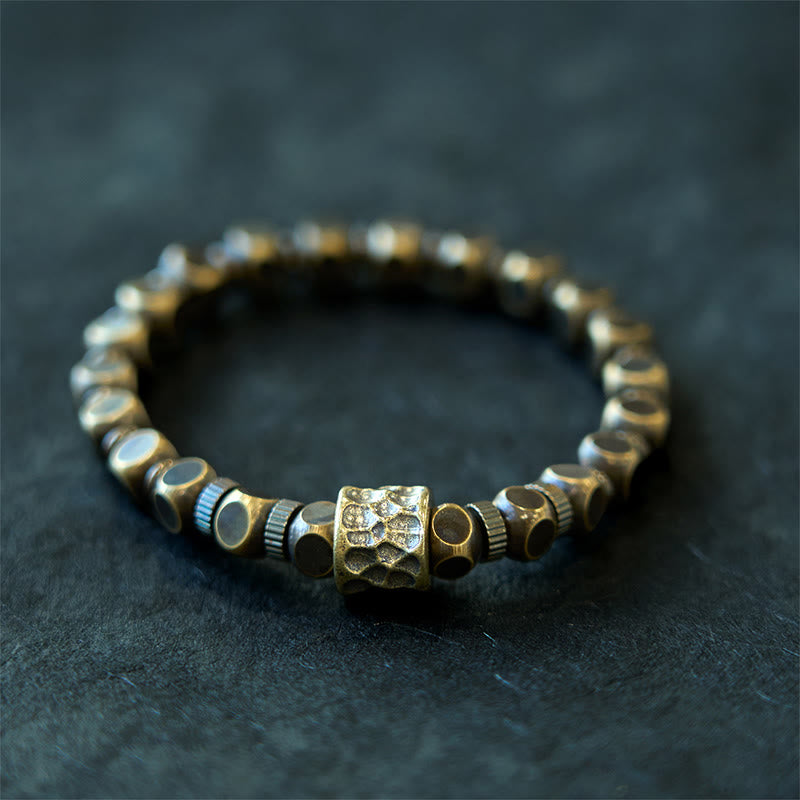 KarmaRipple's Bronze Meteorite Pattern Balance Bracelet p10