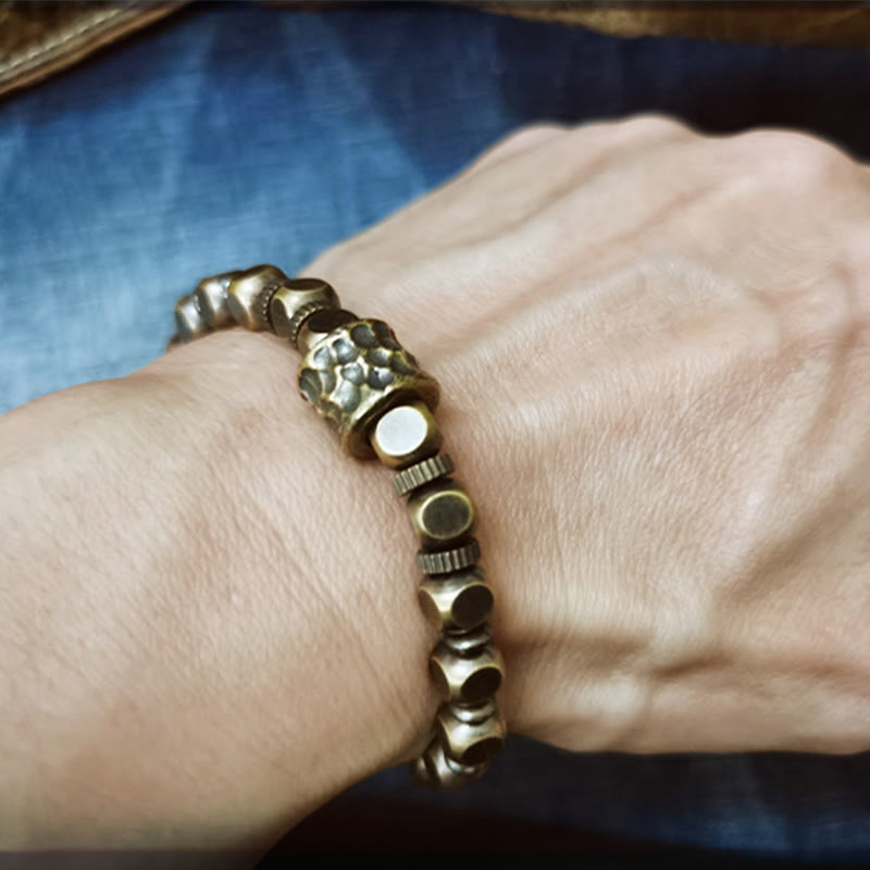 KarmaRipple's Bronze Meteorite Pattern Balance Bracelet p4